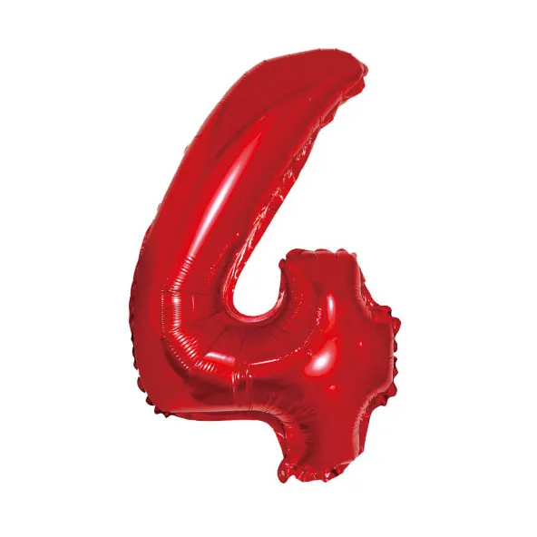 Balon Cifra 4 Folie Metalizata Rosu 35cm – Perfect pentru Petreceri si Evenimente,  [2]
