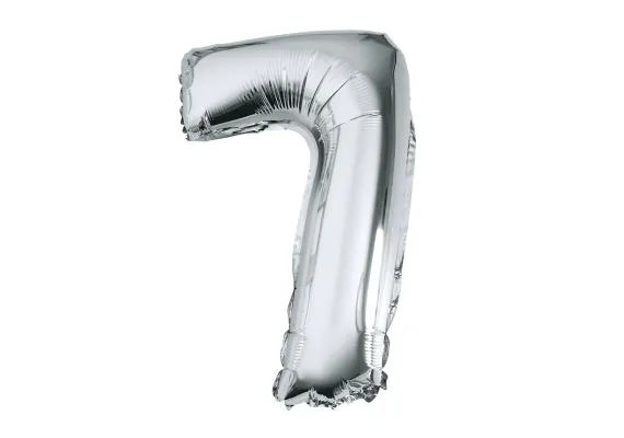 Balon Cifra 7 din Folie Metalizata, Argintiu, 35cm – Perfect pentru Decorarea Petrecerilor si Evenimentelor Speciale,  [1]