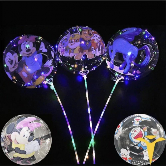 Balon cu Diverse Desene  Transparent cu Lumină LED   – Lumini Multicolore, Perfect pentru Petreceri  [3]