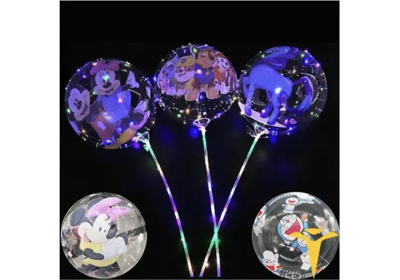 Balon cu Diverse Desene  Transparent cu Lumină LED   – Lumini Multicolore, Perfect pentru Petreceri  [1]