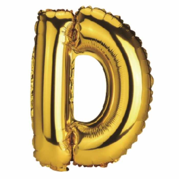 Balon Litera D din Folie Metalizata Auriu 35 cm – Decor Personalizat pentru Petreceri si Evenimente  [2]