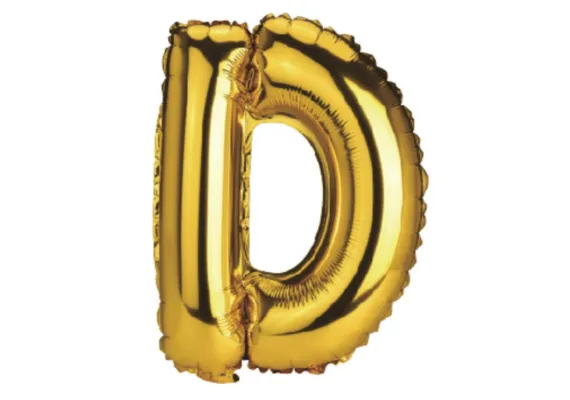 Balon Litera D din Folie Metalizata Auriu 35 cm – Decor Personalizat pentru Petreceri si Evenimente  [1]