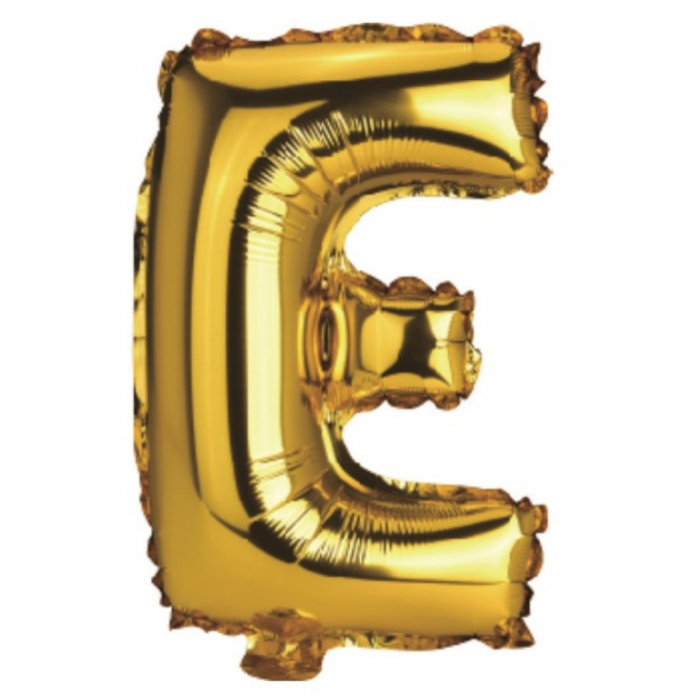 Balon Litera E din Folie Metalizata Auriu 35 cm – Decor Elegant pentru Evenimente si Petreceri  [2]