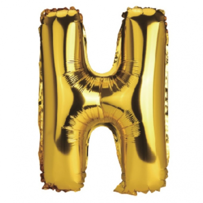 Balon Litera H din Folie Metalizata Auriu 35 cm – Decor Stralucitor pentru Petreceri si Evenimente  [2]