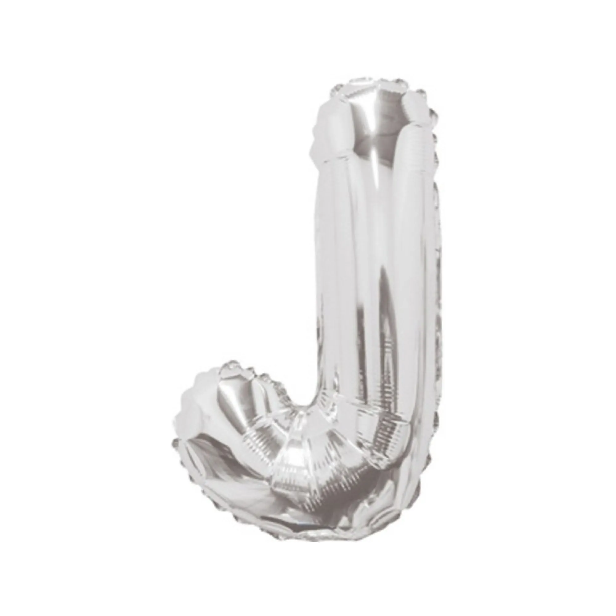 Balon Litera J din Folie Metalizata Argintiu 35 cm – Decor pentru Evenimente si Petreceri  [2]