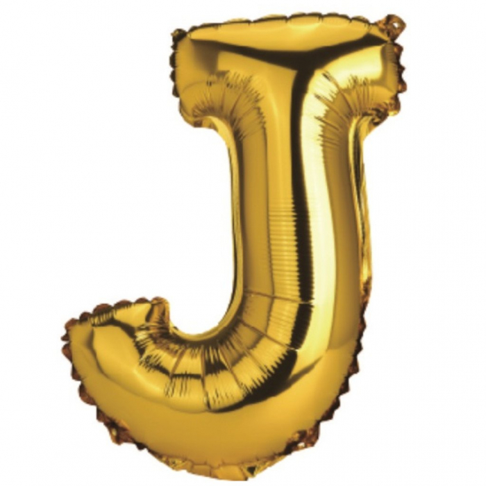Balon Litera J din Folie Metalizata Auriu 35 cm – Decor Strălucitor pentru Petreceri și Evenimente  [2]