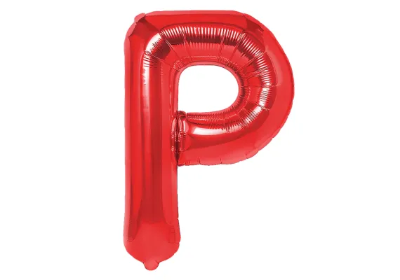 Balon Litera P din Folie Metalizata Rosu 35 cm – Decor Alfabetic pentru Evenimente  [1]