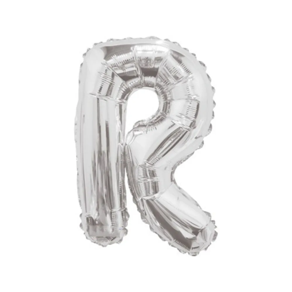 Balon Litera R din Folie Metalizata Argintiu 35 cm – Decor Personalizat pentru Evenimente si Petreceri  [2]