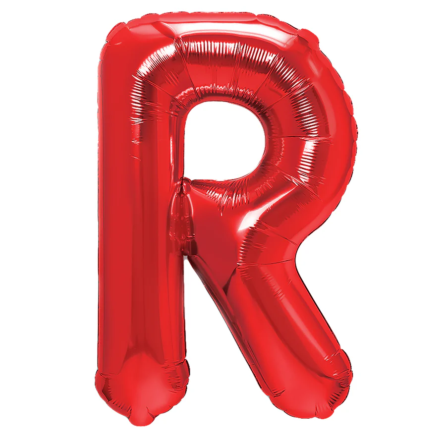 Balon Litera R din Folie Metalizata Rosu 35 cm – Decor Alfabetic pentru Evenimente si Petreceri,  [2]