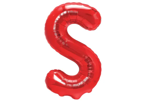 Balon Litera S din Folie Metalizata Rosu 35 cm – Accesoriu Decorativ pentru Petreceri si Evenimente  [1]