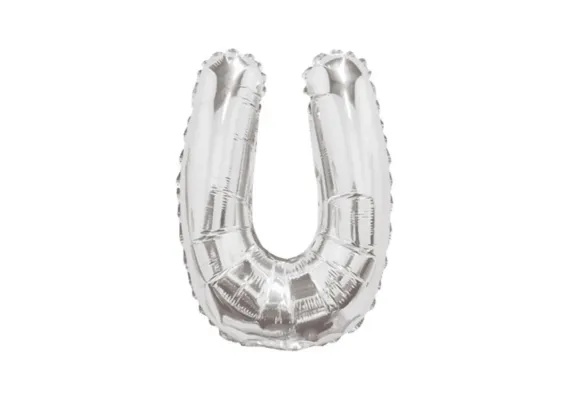 Balon Litera U din Folie Metalizata Argintiu 35 cm – Decor Personalizat pentru Evenimente si Petreceri  [1]