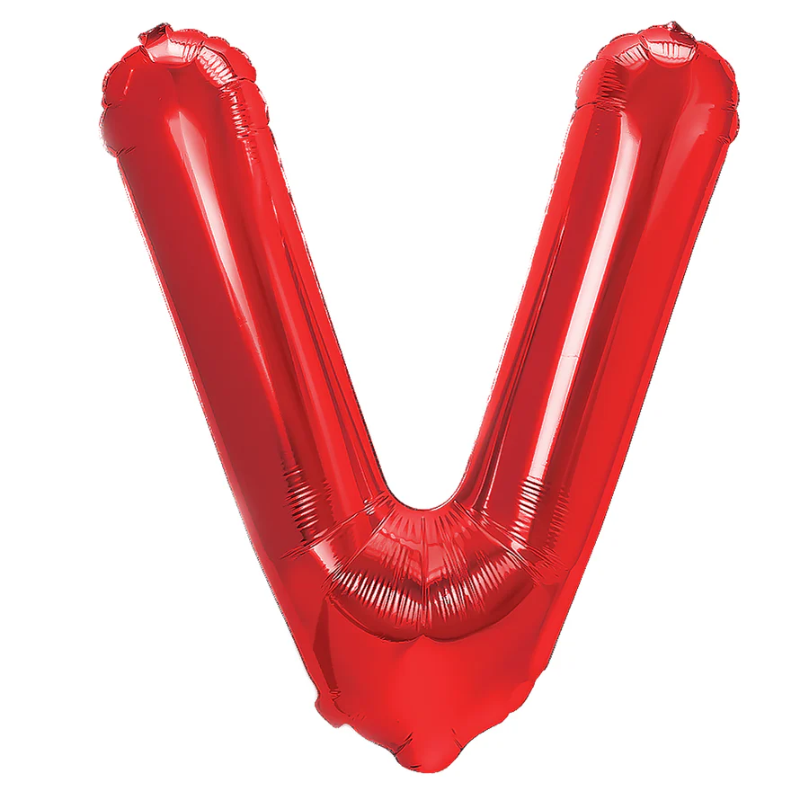 Balon Litera V din Folie Metalizata Rosu 35 cm – Decor Alfabetic pentru Evenimente  [2]