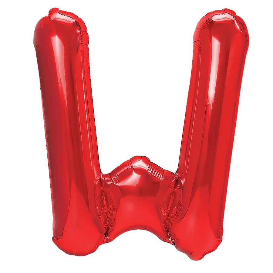 Balon Litera W din Folie Metalizata Rosu 35 cm – Decor Alfabetic pentru Evenimente  [2]
