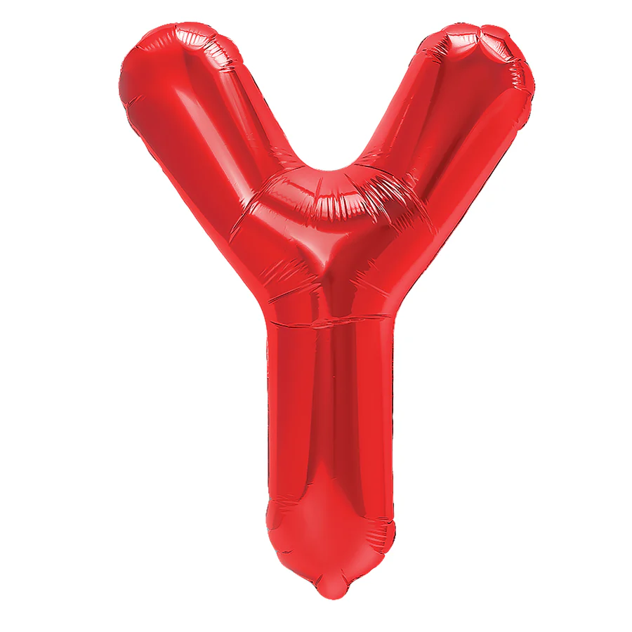 Balon Litera Y din Folie Metalizata Rosu 35 cm – Element Decorativ pentru Petreceri si Aniversari  [2]