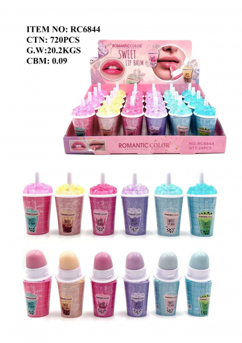 Balsam de Buze Hidratant Romantic Color, Formă de Pahar cu Suc și Pai, 8g – Strălucire și Îngrijire Intensă  [3]