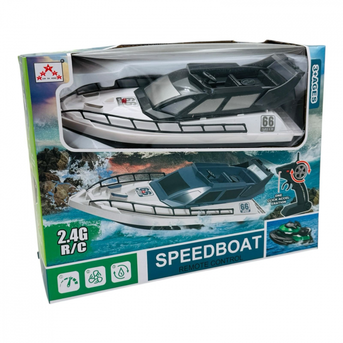 Barca cu Telecomanda Speedboat, 2.4G, Design Realist, 31×23×10.5 cm  [3]