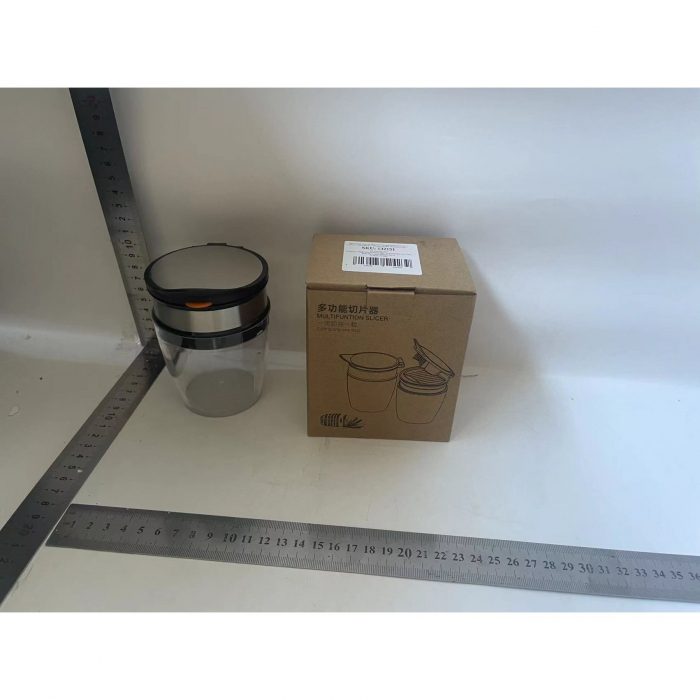 Borcan Feliator de Fructe si Legume, , Lame in Inox Incorporate, Feliator pentru Fructe si Legume de Dimensiuni Mici si Medii, 10.5 x 6 cm, Negru [6]