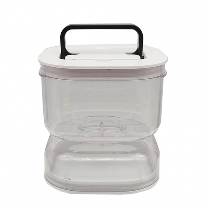 Borcan pentru Muraturi, , cu Separator pentru Lichide, Ermetic, Termorezistent, Tip Clepsidra, 1400 ml, ABS, Alb, 13.5x9.5 cm [5]