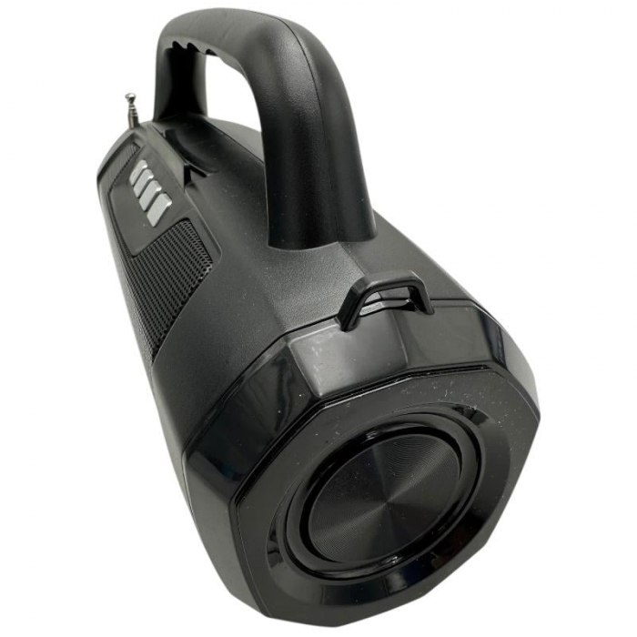 Boxa portabila Bluetooth MF-203 LED, 2x5W, baterie 1200mAh, radio FM, TF, AUX, USB, negru, difuzoare 52mm,  [6]