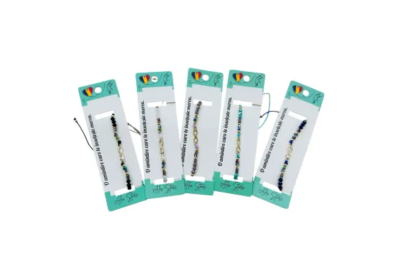 Bratara cu margele colorate si element metalic decorativ – accesoriu elegant si simbolic pentru femei si fete,  [1]