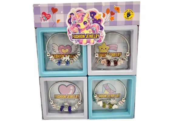 Bratara fashion pentru copii in cutie cadou – model charm colorat, accesorii decorative, peste 3 ani,  [1]