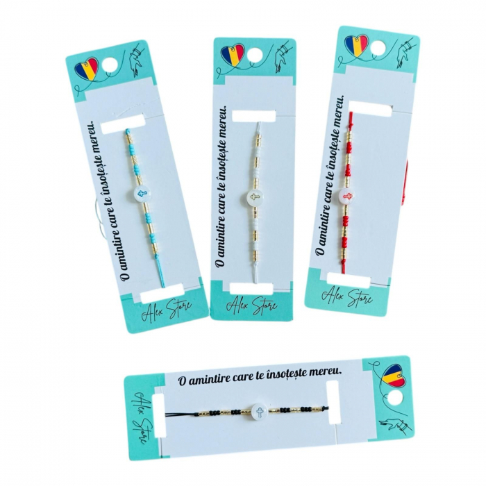 Bratara multicolora cu cruciulita – accesoriu spiritual cu stil boho si culori vibrante,  [2]