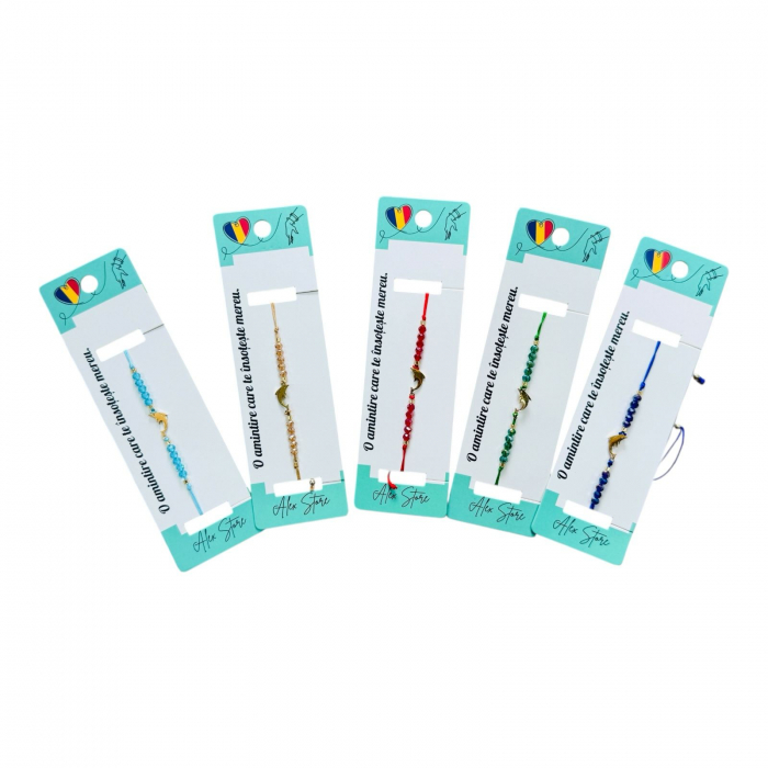 Bratara multicolora cu delfini – accesoriu vesel si simbol al libertatii inspirat de mare,  [2]
