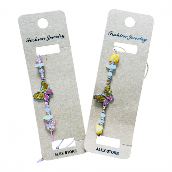 Bratara multicolora cu fluture – accesoriu delicat si vesel cu design boho  [2]