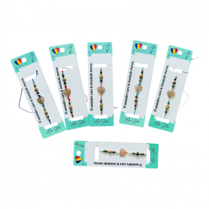 Bratara multicolora cu pietricele si inima – accesoriu delicat cu vibe romantic si colorat,  [2]