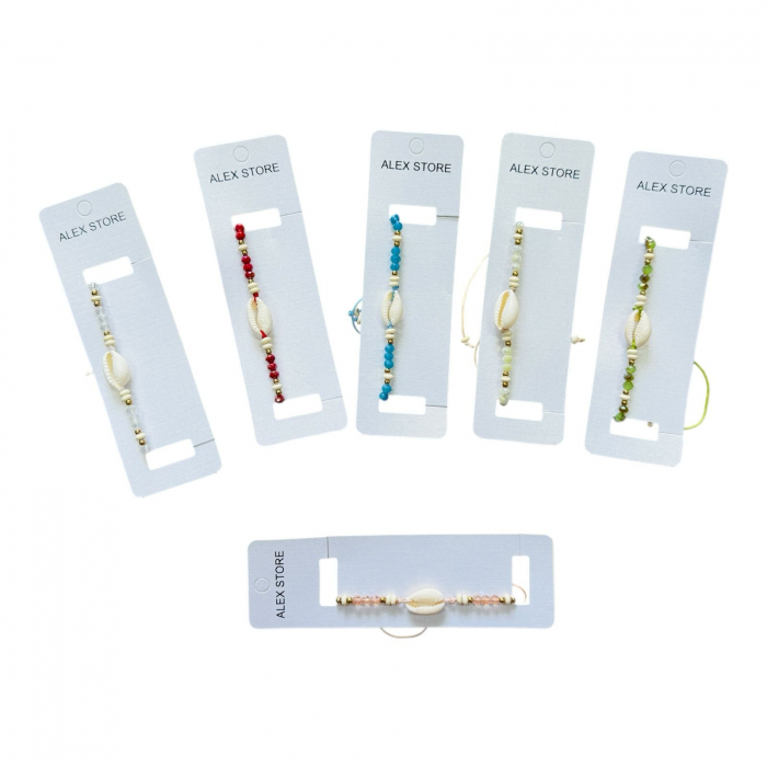 Bratara multicolora cu scoica naturala – culori combinate pentru un stil casual si fresh  [2]