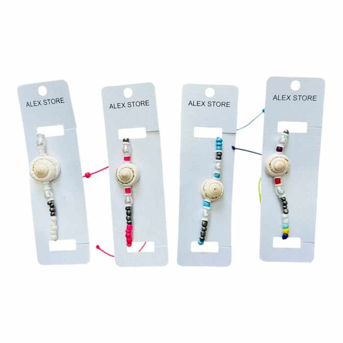 Bratara multicolora cu scoica si culori combinate – accesoriu vibrant, perfect pentru stil casual si vara  [2]