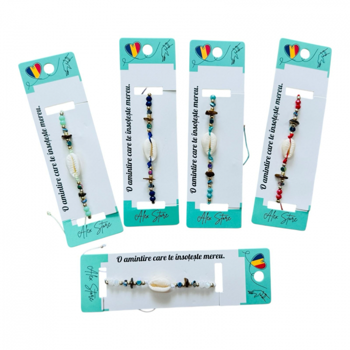 Bratara multicolora cu scoica si pietricele – culori combinate pentru un look natural si vibrant  [2]