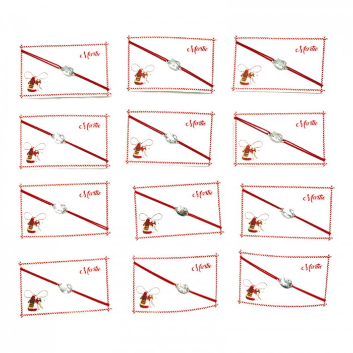 Bratara reglabila Martisor, snur elastic, Pisicuta Dragalasa, model 2025,   [4]