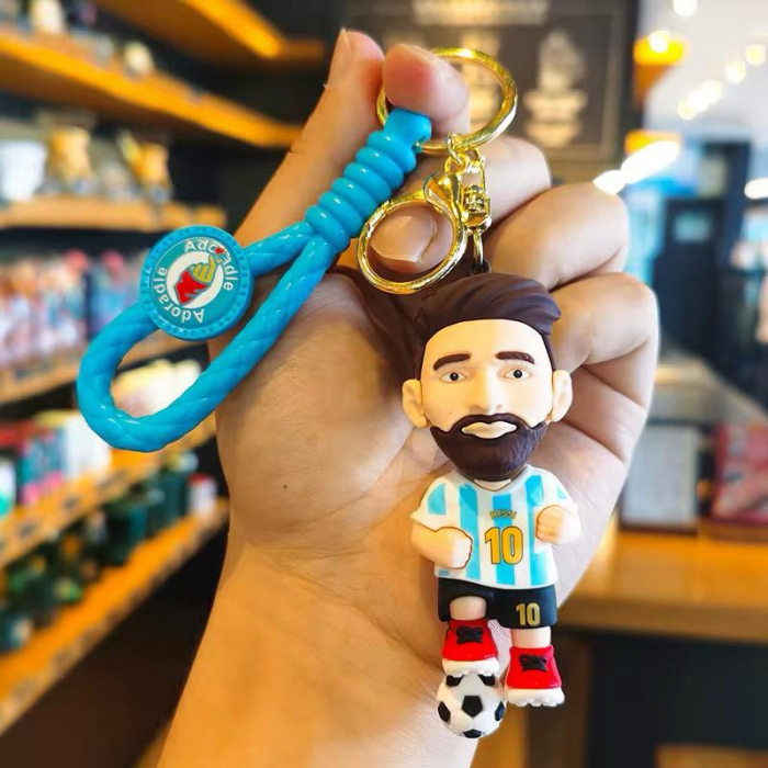Breloc Fotbalist 3D cu Numar 10 – Figurina din Silicon cu Echipament National si de Club, Accesoriu pentru Fani si Colectii,  [6]