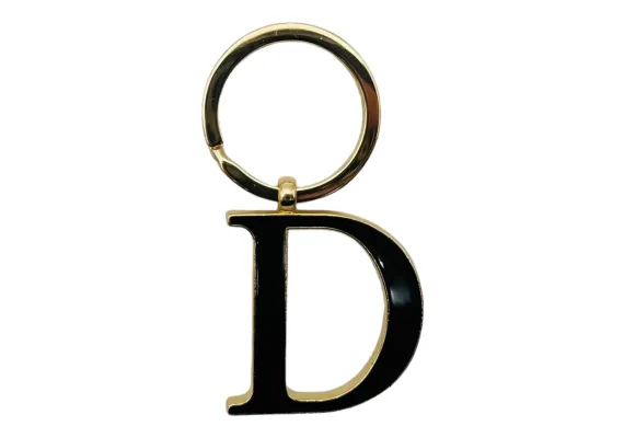 Breloc Metalic Deosebit, Initiala, auriu+negru, 7×3cm, calitate superioara  [1]