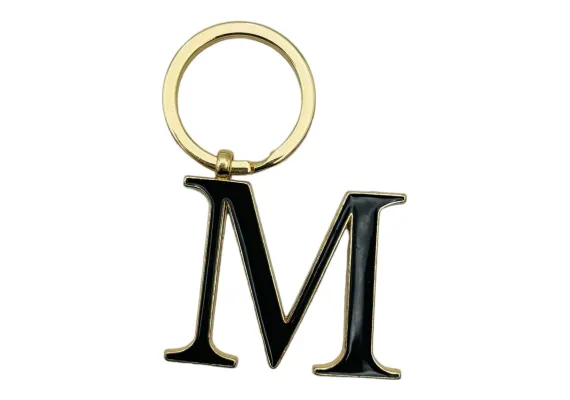 Breloc Metalic Deosebit, Initiala, auriu+negru, 7×3cm, calitate superioara  [1]
