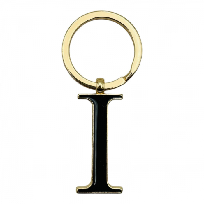 Breloc Metalic Deosebit, Initiala, auriu+negru, 7×3cm, calitate superioara  [4]