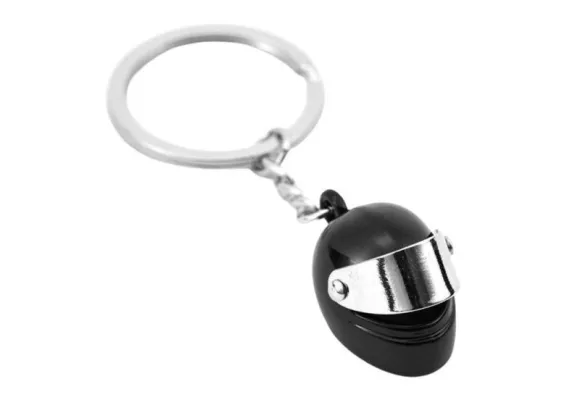 Breloc tip casca din inox, doua culori – Accesoriu elegant pentru pasionatii de motoare si motociclism,  [1]