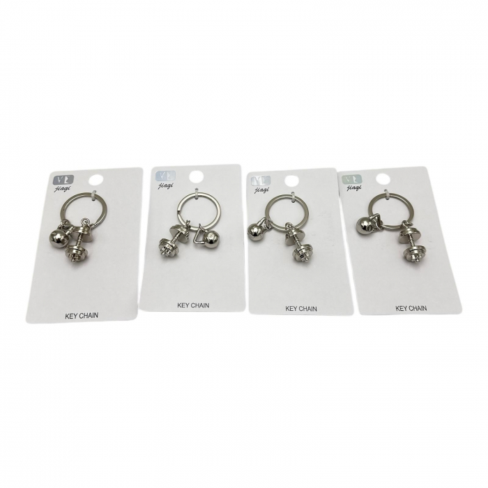 Breloc tip gantere din inox, negru si argintiu – Accesoriu stilat pentru chei, dedicat pasionatilor de fitness,  [8]