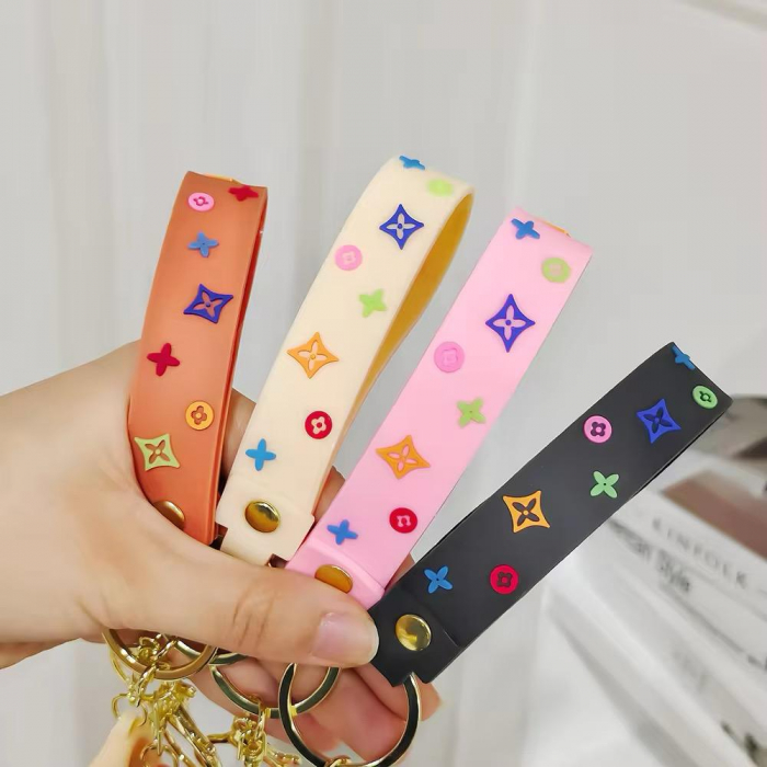 Breloc tip geanta de lux din silicon cu curea colorata – Accesorii fashion unice,  [3]