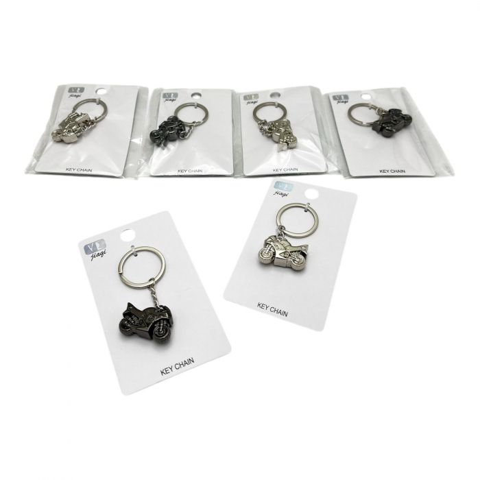 Breloc tip motocicleta din inox, doua culori – Accesoriu original pentru pasionatii de motoare,  [5]
