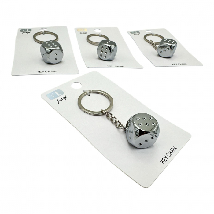 Breloc tip zar din inox – Accesoriu original si durabil pentru chei, calitate superioara,  [5]