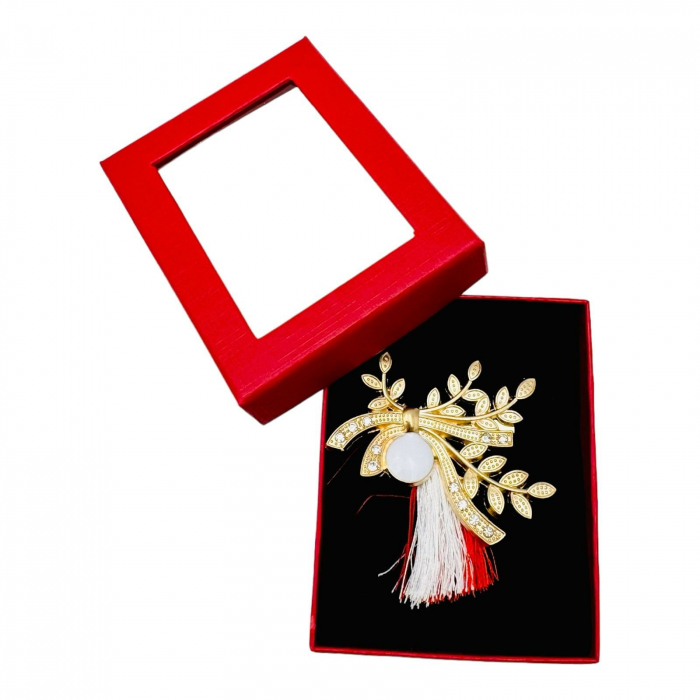 Brosa Aranjament Floral, marime mare, ambalata in cutie rosie, 8.5×6.5×2.5cm,   [5]