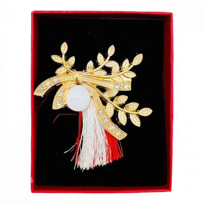 Brosa Aranjament Floral, marime mare, ambalata in cutie rosie, 8.5×6.5×2.5cm,   [3]