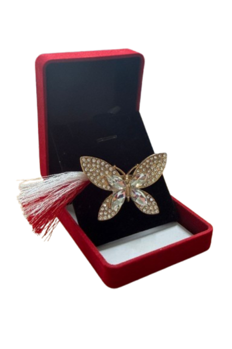 Brosa Fluture Martisor cu Cristale Stralucitoare in Cutie de Catifea [2]