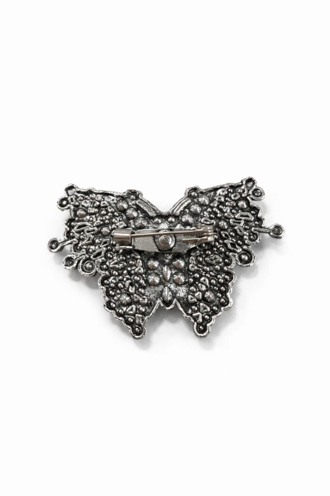 Brosa Fluture Multicolor Cristale Strasuri Argintiu Eleganta 5x3 cm [3]