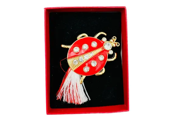 Brosa Gargarita Norocoasa, marime mare, ambalata in cutie rosie, 8.5×6.5×2.5cm,   [1]