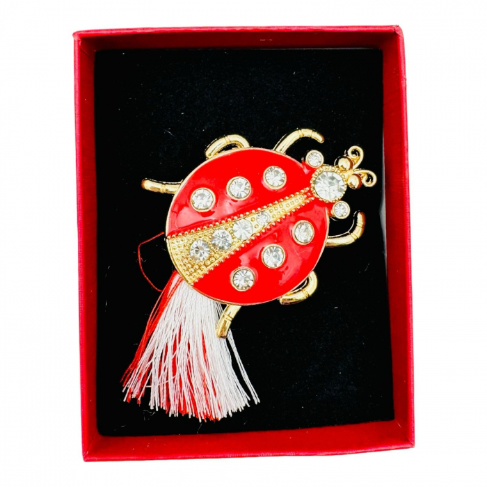 Brosa Gargarita Norocoasa, marime mare, ambalata in cutie rosie, 8.5×6.5×2.5cm,   [3]
