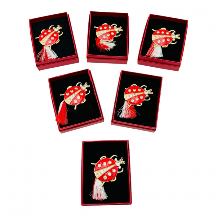 Brosa Gargarita Norocoasa, marime mare, ambalata in cutie rosie, 8.5×6.5×2.5cm,   [5]
