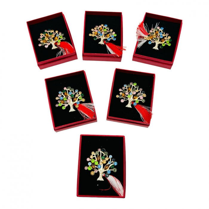 Brosa Martisor Copacul Vietii, marime mare, ambalata in cutie rosie, 8.5×6.5×2.5cm,   [4]
